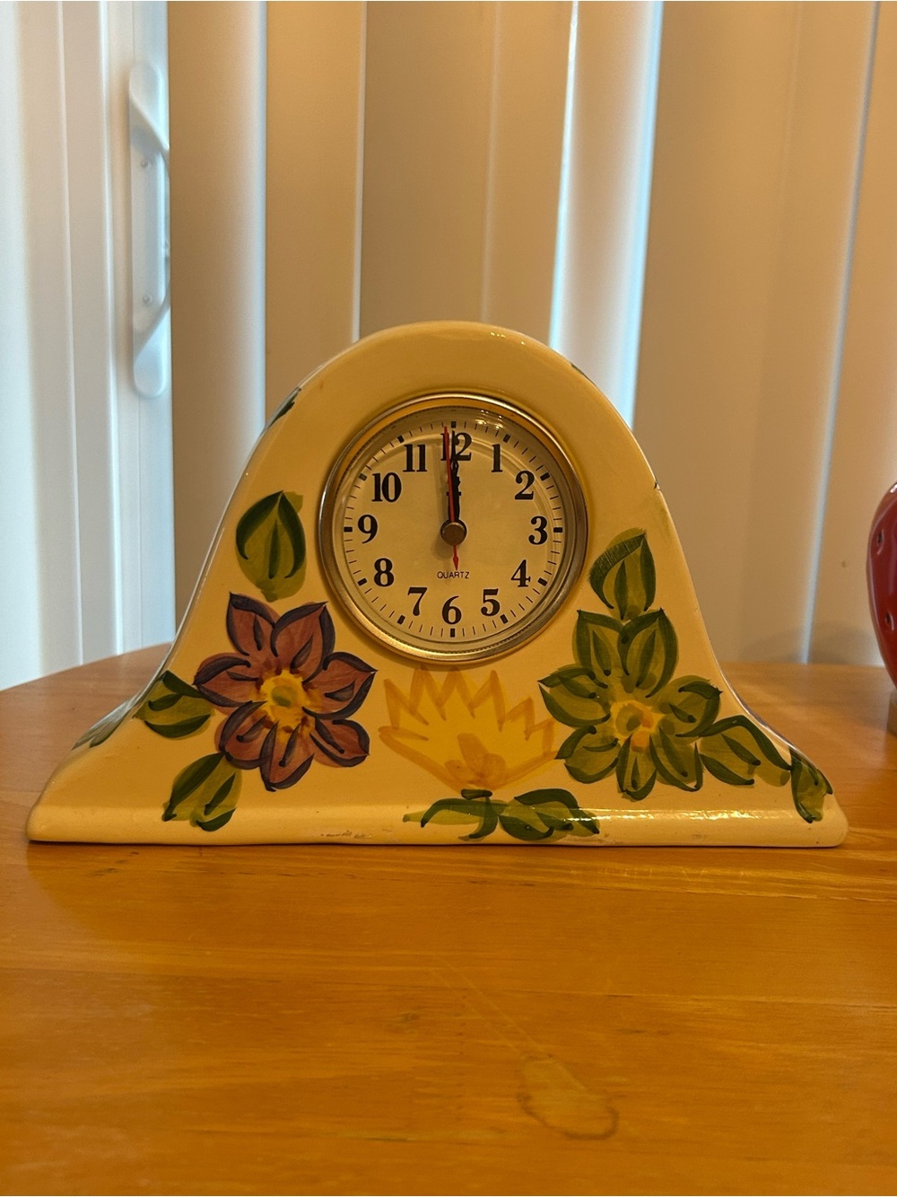Hand-Painted Floral Mantel Clock